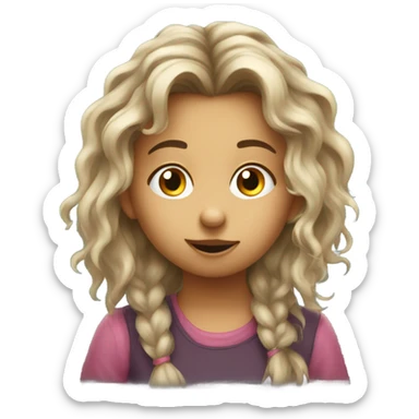 Girl picking nose sticker