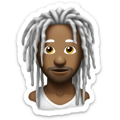 Create a  man with dreads that has white goey paint dripping all over him  sticker