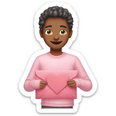 Pastel pink valentine card sticker