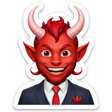 mischevious devil guy thats not scary, sticker