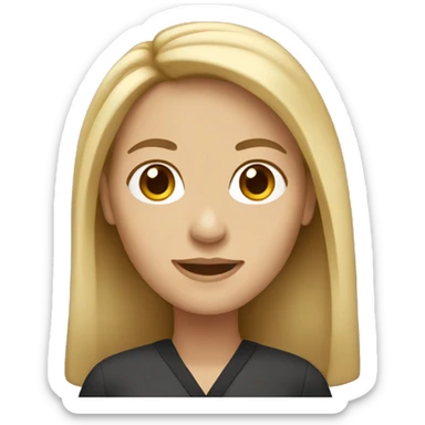 female speaker with long hair and lighter skin color sticker