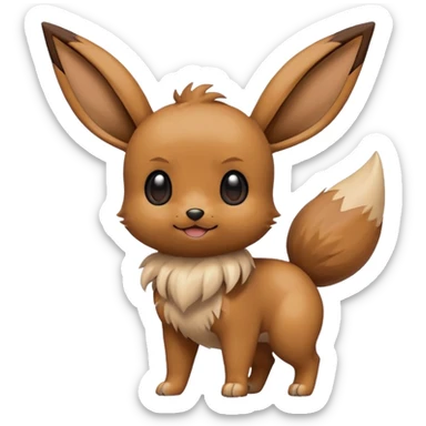 Eevee de Pokémon bailando, estilo emoji divertido sticker