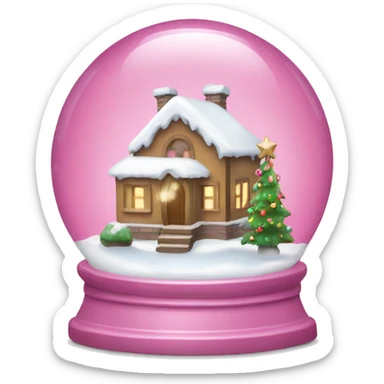 Pink Christmas snow globe  sticker