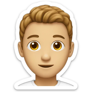 smooth hair with hazelnut coloured eyes boy coding sticker