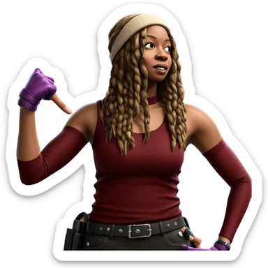 girl in fingerless gloves sticker