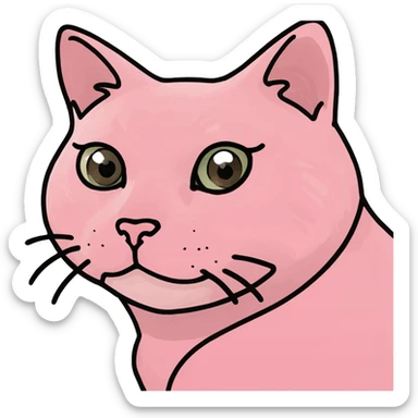 pink cat heart sticker