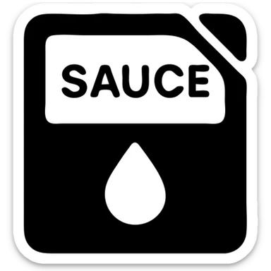 A sauce in a fast food packaging sticker