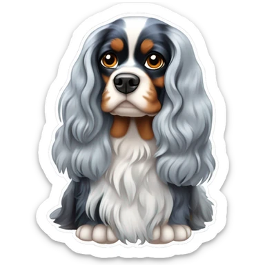 blue merle cavalier king charles spaniel  sticker