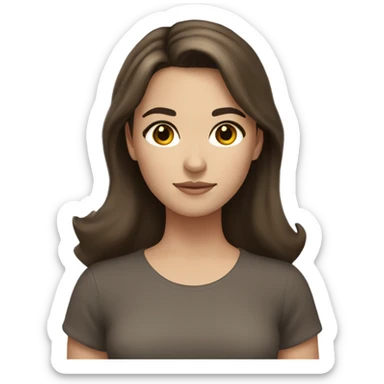 Ash brown-haired girl, brunette, dark brown eyes sticker