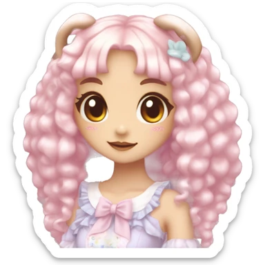 Shiny Blushing Cute Kawaii Beautiful Pastel Lolita Anime deergirl Trending Style Cottagecore Pastelcore  sticker