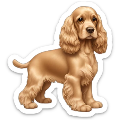 tan american cocker spaniel sticker