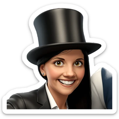 smiling solo with top hat sticker