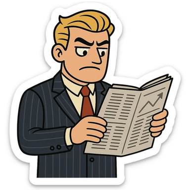 Remove the background, keep only the trader character in Flat Toon style. sticker