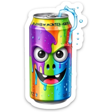 Rainbow Monster energy drink sticker
