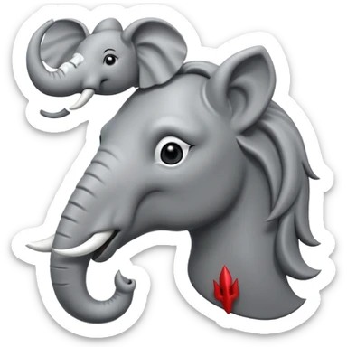 Can you sketch me a horse and an elephant heads fightint as liberal and comservative  sticker