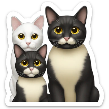 Three cats, 1 black and 2 yellow sticker