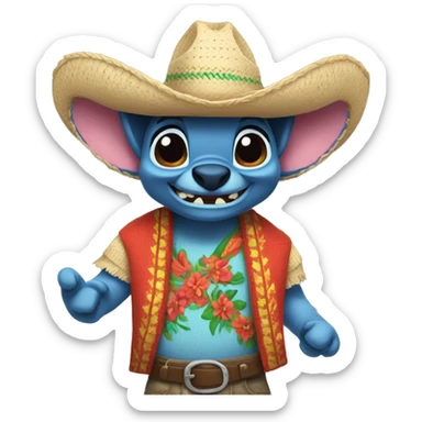 Stitch Disney Cinco de Mayo sticker