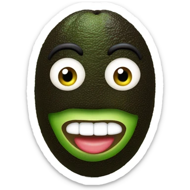 Aguacate con ojos, pestañas y labios grandes sticker