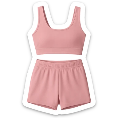 pink sports bra and pink shorts activewear set, clean and contemporary, no background sticker