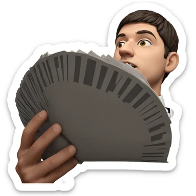 male holding newspaper close-up sticker