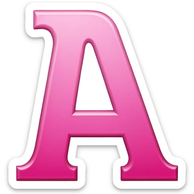 Pink, romantic, refined, fancy, letter of the alphabet sticker