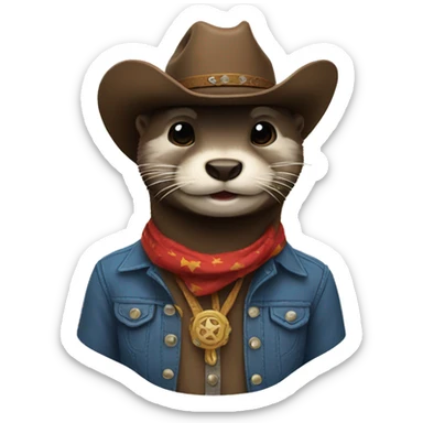 cowboy otter sticker