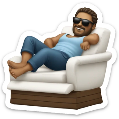 Fat guy on yacht sticker