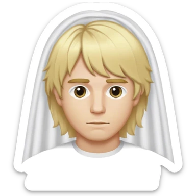 blonde male hair curtain bangs style with middle part sticker