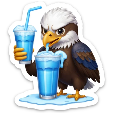 eagle drinking slushy sticker