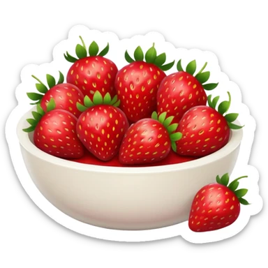 A bowl of strawberries  sticker