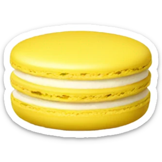 Realistic one yellow macaron  sticker