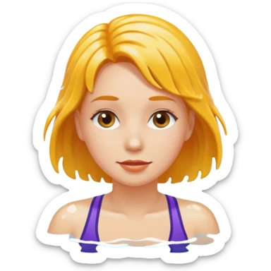 Swimming lady sticker