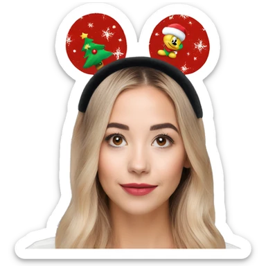 aesthetic christmas mickey ear headband sticker