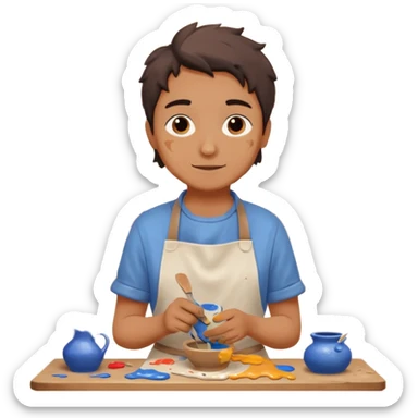 paintcrush with glaze in ceramics workshop

































 sticker