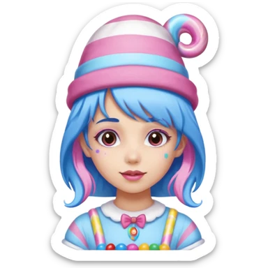 candy hatted girl from candyland lue pink hair sticker
