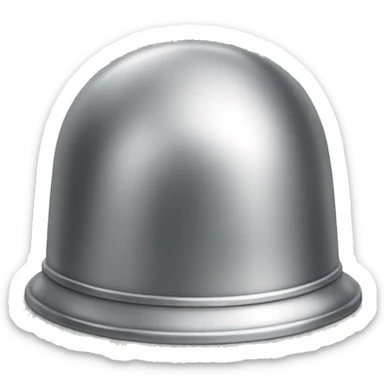 Silver cloche with plate beneath sticker