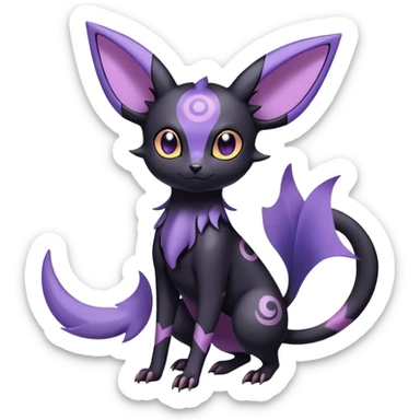 Noibat-Umbreon-Espeon-hybrid, full body, special markings sticker