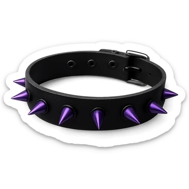 emo style black and purple spiked choker sticker