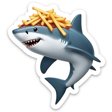Poutine shark attack sticker