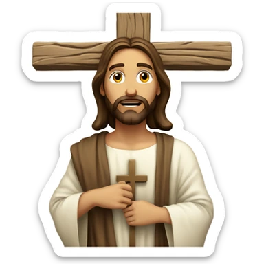 jesus christ with a cross sticker