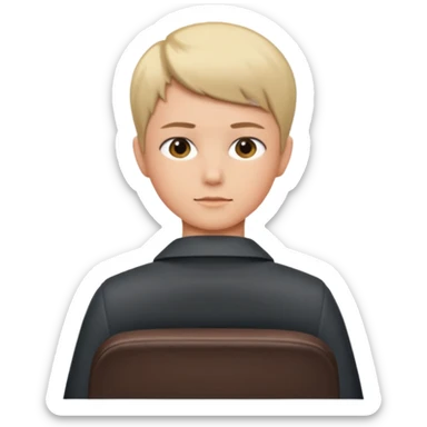 Back of head sitting on an office chair sticker