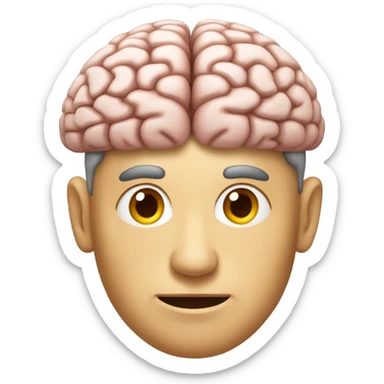 Man with a big brain that his forehead is big ￼ sticker