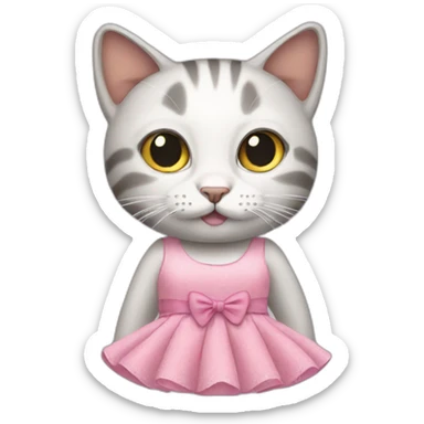 Cat wearing a dress sticker