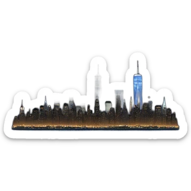 new york city skyline at night sticker