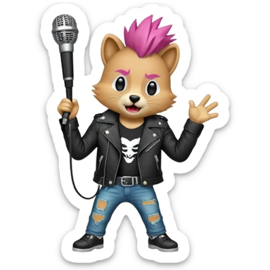 singing punk animal sticker