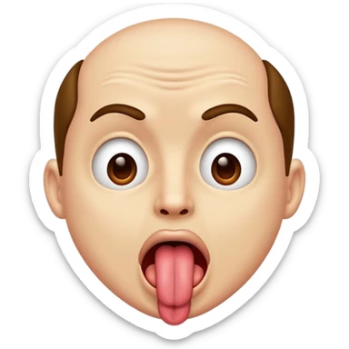 Guy with his tongue out and mouth open wide sticker