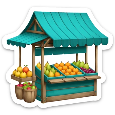 Teal fruit stand  sticker