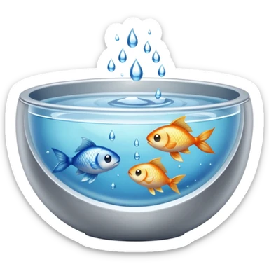 Mini fishes in a bowl for cooking  sticker