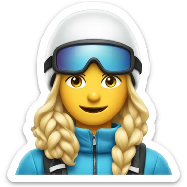 Long blonde hair skier on the slopes of whitefish Montana sticker