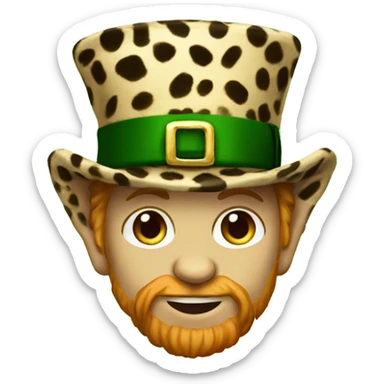 Leprechaun with a cheetah print hat sticker